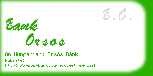 bank orsos business card